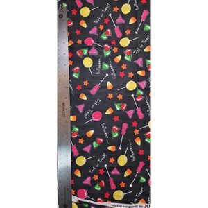 Jo-Ann Halloween Trick or Treat Candy Glitter Cotton Fabric Remnant 44" x 25"